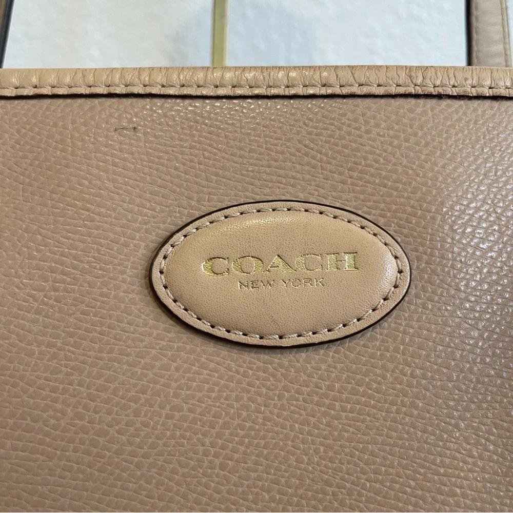 Coach Beige Nude Leather Park Metro Tote